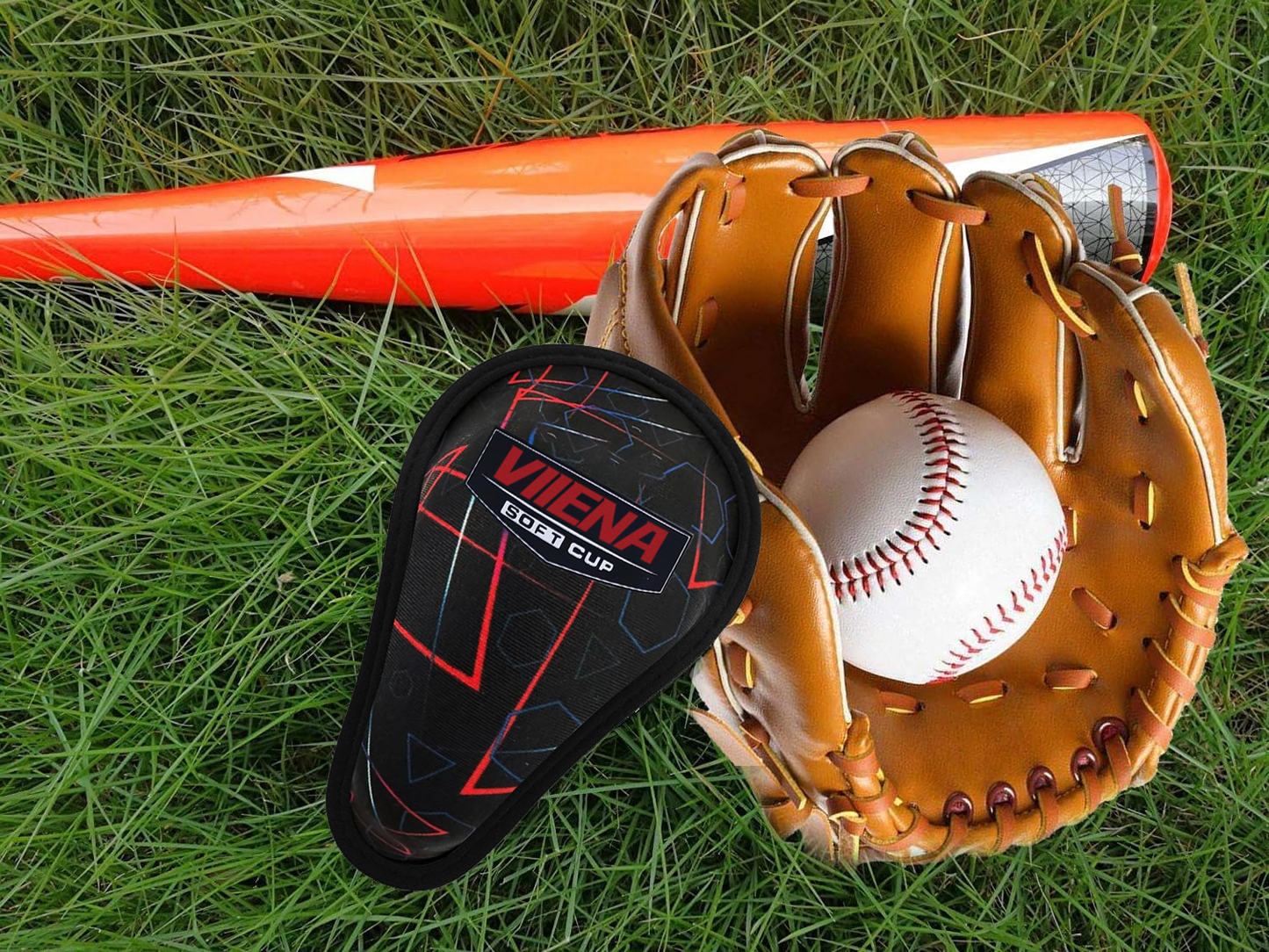 VIIENA Elite Soft Foam Protective Cup, Boys Men Athletic Cup for Baseball, Football & T-Ball (Geometry Shapes)